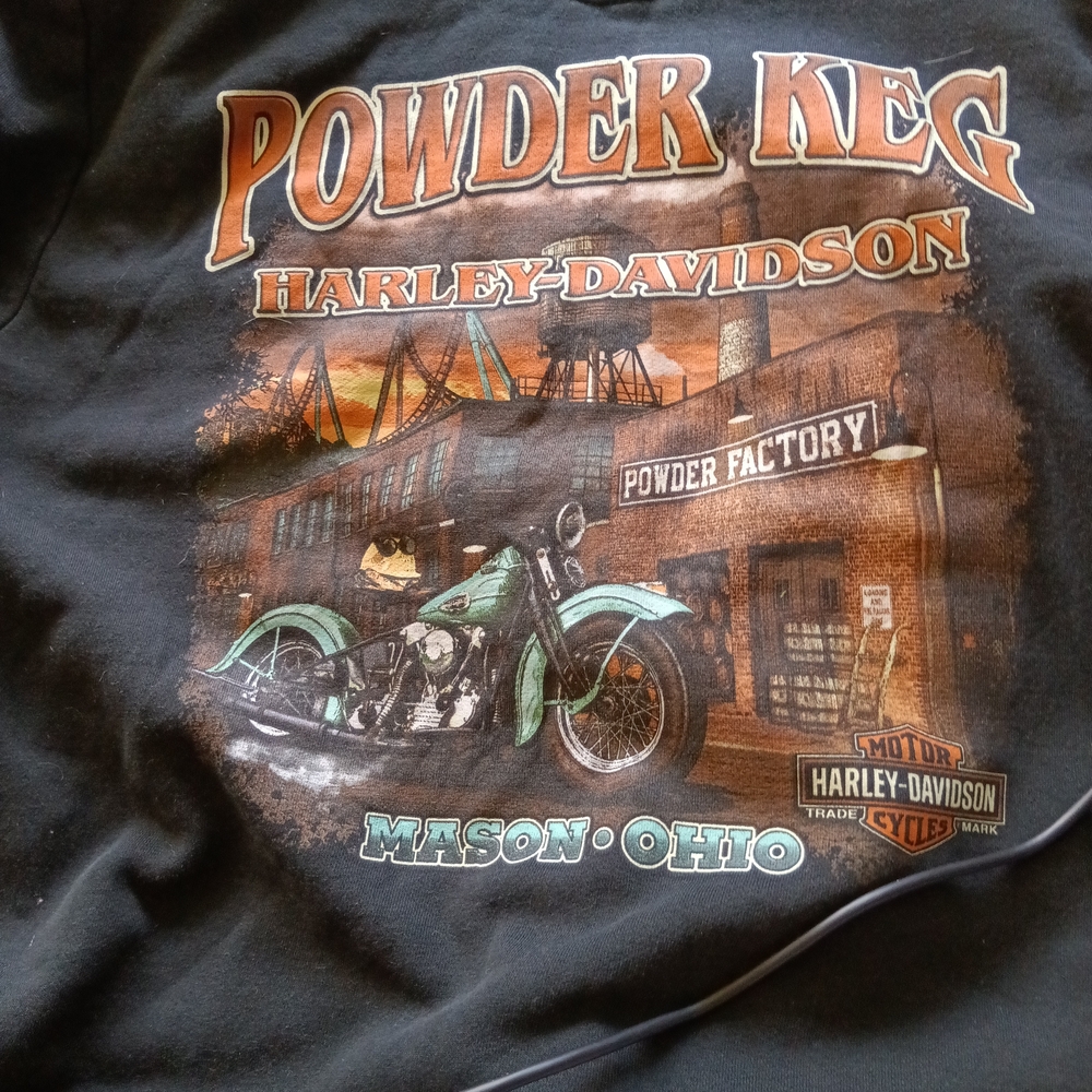 Harley-Davidson  Hoodie Hooded Sweatshirt Powder Keg Vintage Black